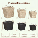 Tangkula 3-Piece Rattan Planter Box Set with Removable Liners