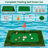 Tangkula Floating Golf Green for Pool, Floating Chipping Green Includes Golf Hitting Mat