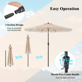 Tangkula 9Ft Patio Umbrella with Fringe, Boho Umbrella with Tassels, Crank Handle, Push Button Tilt