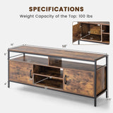 Tangkula TV Stand for TVs up to 65"- 58"TV Console Table w/Side Cabinets & Adjustable Shelf