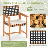 Tangkula Solid Acacia Wood Patio Chair Set