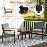 Tangkula 3 Piece Patio Furniture Set Outdoor Conversation Set with Coffee Table