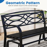 Tangkula 2 Person Outdoor Glider Bench with Metal Frame