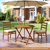 Tangkula Wood Patio Dining Table with 1.97" Umbrella Hole
