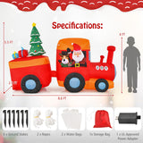 Tangkula 8.6 FT Lighted Christmas Inflatable Santa Claus on Train with Deer & Christmas Tree