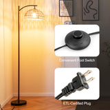 Tangkula Arc Floor Lamp with Hanging Lampshade