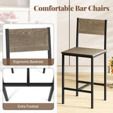 Tangkula 3 Piece Counter Height Bar Table Set