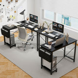 Tangkula L-Shaped Office Desk, Modern Reversible Computer Desk with Storage Pocket & CPU Stand (Dark Gray)