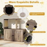 Tangkula Cat Tree with Litter Box Enclosure