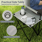 Tangkula Oversized Outdoor Camp Chair with Side Table