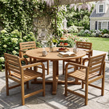 Tangkula Teak Wood Patio Dining Chair