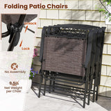 Tangkula Portable Folding Outdoor Dining Chairs with Armrests and Metal Frame