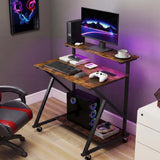 Tangkula 32" Mobile Portable Laptop PC Desk with Monitor Stand