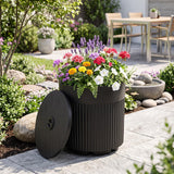 Tangkula 3-in-1 Umbrella Side Table with 2" Umbrella Hole