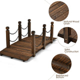 Tangkula 5 FT Wooden Garden Bridge for Landscaping Garden