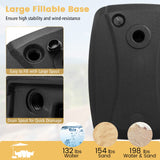 Tangkula Universal Offset Umbrella Base, Water & Sand Filled Heavy Duty Base with Cross Base & Wheels