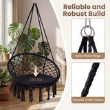 Tangkula Macrame Hammock Swing Chair with Removable Seat Cushion