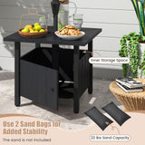 Tangkula Outdoor Table with Hole with 2 Sand Bags