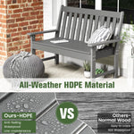 2-Person Outdoor Garden Park Bench, All-Weather HDPE Patio Loveseat Chair  - Tangkula