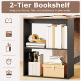 Tangkula 44 Inch Wooden Computer Desk with Bookshelf for Small Space