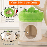 Tangkula 65 Inch Tall Cat Tower with Flower-Shaped Platforms
