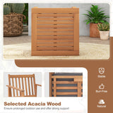 Tangkula 3 Pieces Patio Wood Furniture Set