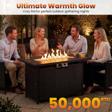 Tangkula 42 Inch Propane Fire Pit Table for Outside & Patio