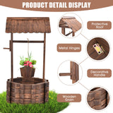 Tangkula Outdoor Wishing Well Water Fountain, 22" x 22" x 45"