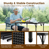 Tangkula 34" Folding Table, Portable Picnic Table with All-Weather HDPE Tabletop, Heavy-Duty Metal Frame