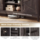 Tangkula Farmhouse TV Stand for TVs up to 65 Inch Entertainment Center with 2 Storage Cabinets
