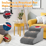Tangkula Foam Dog Stairs for High Beds, Extra Wide & Deep Pet Ramp