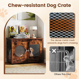 Tangkula Furniture Style Dog Crate for Small and Medium Dogs with Translucent Window and Lockable Door