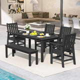 Tangkula Patio Dining Chairs Set of 2 HDPE All Weather Outdoor Chair with Wide Armrests