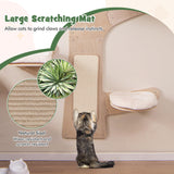 Tangkula Wall Mounted Cat Tree Furniture with 4 Padded Platforms
