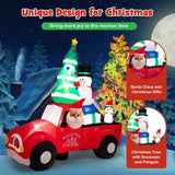 Tangkula Christmas 8 FT Inflatable Santa Claus Driving a Car with LED Lights & Air Blower