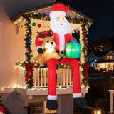 Tangkula 9.5 FT Christmas Inflatable Santa Outdoor Decoration