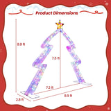 Tangkula 8.8 Feet Christmas Tree-shaped Archway with Top Star