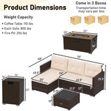 Tangkula 4 Pieces Patio Furniture Set with 32” Fire Pit Table and Propane Tank Cover