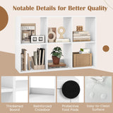 Tangkula 6-Cube Bookcase, 3-Tier Bookshelf with Open Compartments