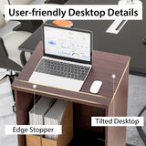 Tangkula Floor Standing Podium, Wooden Speaking Lectern with Adjustable Shelf