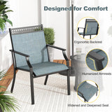 Tangkula Patio Dining Chairs Set of 2/4, All Weather Outdoor Chairs with High Back, Armrests