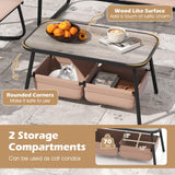 Tangkula 4 Pieces Patio Furniture Set with 2 Rocking Bistro Chairs