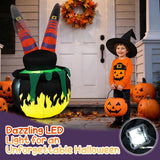 Tangkula 6 FT Animated Halloween Lighted Inflatable Kicking Witch