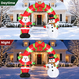 Tangkula 10 FT Christmas Inflatable Archway with Santa Claus & Snowman