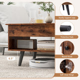 Tangkula Lift Top Coffee Table with Storage, Living Room Table with Hidden Compartment, Cabinet & Open Shelf