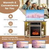 Tangkula Fireplace Corner TV Stand with LED Lights & Smart APP Control for 50 Inches TV