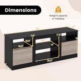 Tangkula TV Stand with LED Lights for 65” TVs