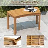 Tangkula Acacia Wood Outdoor Curved Bench