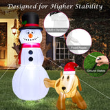 Tangkula 6 FT Inflatable Christmas Snowman with Dog