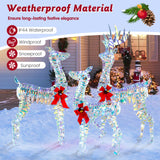 Tangkula 3-Piece Christmas Lighted Iridescent Reindeer Family Set, Xmas Pre-Lit Deer with 230 LED Lights